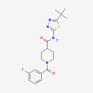 molecular formula C19H23FN4O2S B4756456 N-(5-tert-butyl-1,3,4-thiadiazol-2-yl)-1-(3-fluorobenzoyl)-4-piperidinecarboxamide 