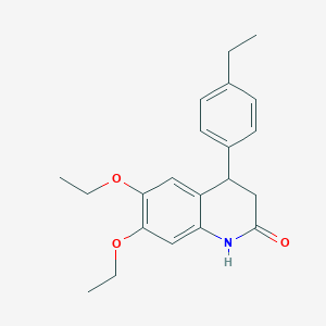 molecular formula C21H25NO3 B4756469 6,7-diethoxy-4-(4-ethylphenyl)-3,4-dihydro-2(1H)-quinolinone 