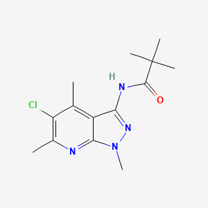molecular formula C14H19ClN4O B4756473 N-(5-chloro-1,4,6-trimethyl-1H-pyrazolo[3,4-b]pyridin-3-yl)-2,2-dimethylpropanamide 