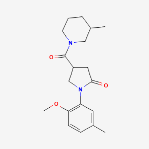 molecular formula C19H26N2O3 B4756492 1-(2-methoxy-5-methylphenyl)-4-[(3-methyl-1-piperidinyl)carbonyl]-2-pyrrolidinone 