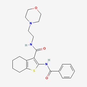molecular formula C22H27N3O3S B4756504 2-(benzoylamino)-N-[2-(4-morpholinyl)ethyl]-4,5,6,7-tetrahydro-1-benzothiophene-3-carboxamide 