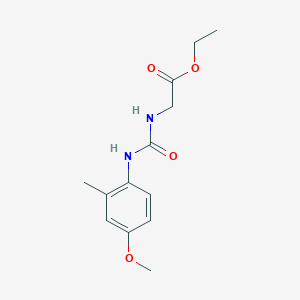 molecular formula C13H18N2O4 B4756517 ethyl N-{[(4-methoxy-2-methylphenyl)amino]carbonyl}glycinate 