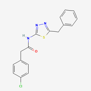 molecular formula C17H14ClN3OS B4756523 N-(5-benzyl-1,3,4-thiadiazol-2-yl)-2-(4-chlorophenyl)acetamide 