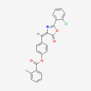 molecular formula C24H16ClNO4 B4756550 4-{[2-(2-chlorophenyl)-5-oxo-1,3-oxazol-4(5H)-ylidene]methyl}phenyl 2-methylbenzoate 
