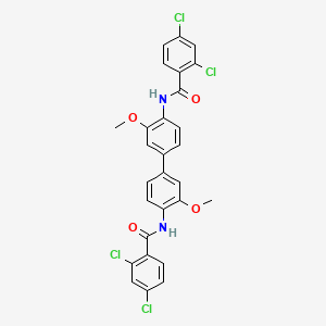 molecular formula C28H20Cl4N2O4 B4756562 N,N'-(3,3'-dimethoxy-4,4'-biphenyldiyl)bis(2,4-dichlorobenzamide) 
