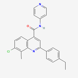 molecular formula C24H20ClN3O B4756573 7-chloro-2-(4-ethylphenyl)-8-methyl-N-4-pyridinyl-4-quinolinecarboxamide 