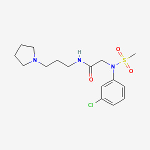molecular formula C16H24ClN3O3S B4756581 N~2~-(3-chlorophenyl)-N~2~-(methylsulfonyl)-N~1~-[3-(1-pyrrolidinyl)propyl]glycinamide 