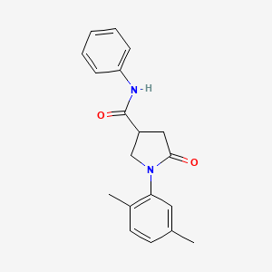 molecular formula C19H20N2O2 B4756590 1-(2,5-dimethylphenyl)-5-oxo-N-phenyl-3-pyrrolidinecarboxamide 