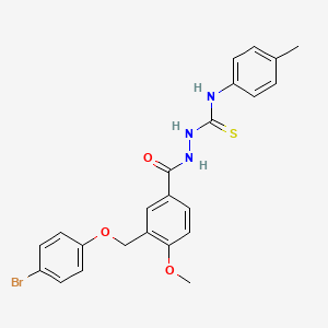molecular formula C23H22BrN3O3S B4756610 2-{3-[(4-bromophenoxy)methyl]-4-methoxybenzoyl}-N-(4-methylphenyl)hydrazinecarbothioamide 