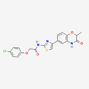 molecular formula C20H16ClN3O4S B4756653 2-(4-chlorophenoxy)-N-[4-(2-methyl-3-oxo-3,4-dihydro-2H-1,4-benzoxazin-6-yl)-1,3-thiazol-2-yl]acetamide 