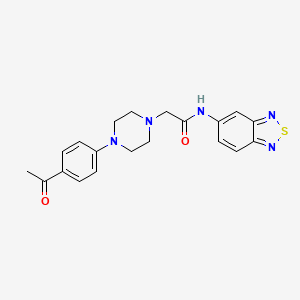 molecular formula C20H21N5O2S B4756660 2-[4-(4-acetylphenyl)-1-piperazinyl]-N-2,1,3-benzothiadiazol-5-ylacetamide 
