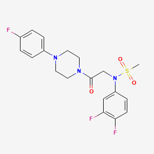 molecular formula C19H20F3N3O3S B4756663 N-(3,4-difluorophenyl)-N-{2-[4-(4-fluorophenyl)-1-piperazinyl]-2-oxoethyl}methanesulfonamide 