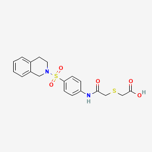 molecular formula C19H20N2O5S2 B4756682 [(2-{[4-(3,4-dihydro-2(1H)-isoquinolinylsulfonyl)phenyl]amino}-2-oxoethyl)thio]acetic acid 