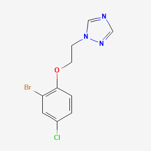 molecular formula C10H9BrClN3O B4756685 1-[2-(2-bromo-4-chlorophenoxy)ethyl]-1H-1,2,4-triazole 