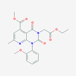 molecular formula C21H21N3O7 B4756691 methyl 3-(2-ethoxy-2-oxoethyl)-1-(2-methoxyphenyl)-7-methyl-2,4-dioxo-1,2,3,4-tetrahydropyrido[2,3-d]pyrimidine-5-carboxylate 