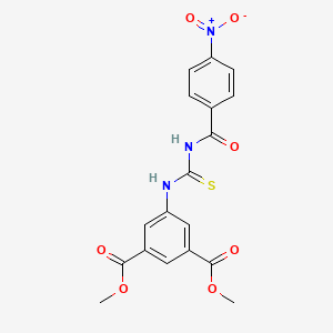 molecular formula C18H15N3O7S B4756698 dimethyl 5-({[(4-nitrobenzoyl)amino]carbonothioyl}amino)isophthalate 