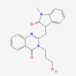 molecular formula C21H21N3O3 B4756703 3-(3-hydroxypropyl)-2-[(1-methyl-2-oxo-2,3-dihydro-1H-indol-3-yl)methyl]-4(3H)-quinazolinone 