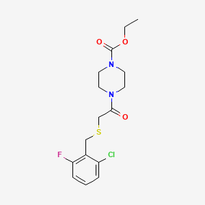 molecular formula C16H20ClFN2O3S B4756710 ethyl 4-{[(2-chloro-6-fluorobenzyl)thio]acetyl}-1-piperazinecarboxylate 