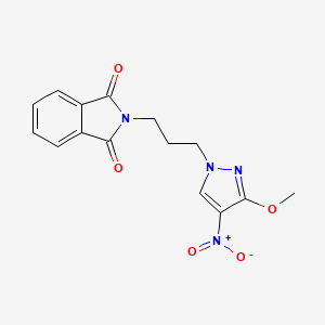 molecular formula C15H14N4O5 B4756717 2-[3-(3-methoxy-4-nitro-1H-pyrazol-1-yl)propyl]-1H-isoindole-1,3(2H)-dione 