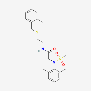 molecular formula C21H28N2O3S2 B4756720 N~2~-(2,6-dimethylphenyl)-N~1~-{2-[(2-methylbenzyl)thio]ethyl}-N~2~-(methylsulfonyl)glycinamide 