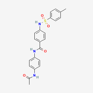 molecular formula C22H21N3O4S B4756724 N-[4-(acetylamino)phenyl]-4-{[(4-methylphenyl)sulfonyl]amino}benzamide 
