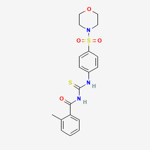 molecular formula C19H21N3O4S2 B4756726 2-methyl-N-({[4-(4-morpholinylsulfonyl)phenyl]amino}carbonothioyl)benzamide 