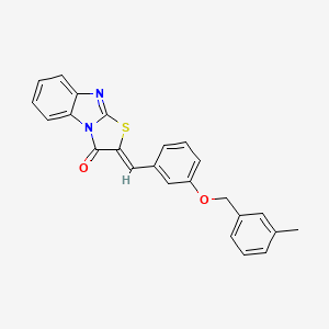 molecular formula C24H18N2O2S B4756739 2-{3-[(3-methylbenzyl)oxy]benzylidene}[1,3]thiazolo[3,2-a]benzimidazol-3(2H)-one 