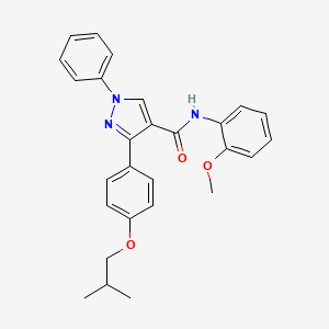 molecular formula C27H27N3O3 B4756773 3-(4-isobutoxyphenyl)-N-(2-methoxyphenyl)-1-phenyl-1H-pyrazole-4-carboxamide 