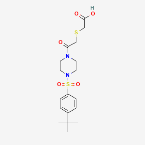 molecular formula C18H26N2O5S2 B4756782 [(2-{4-[(4-tert-butylphenyl)sulfonyl]-1-piperazinyl}-2-oxoethyl)thio]acetic acid 