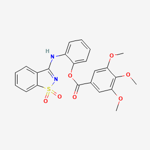 molecular formula C23H20N2O7S B4756800 2-[(1,1-dioxido-1,2-benzisothiazol-3-yl)amino]phenyl 3,4,5-trimethoxybenzoate 
