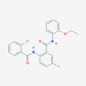 molecular formula C22H18ClIN2O3 B4756822 2-[(2-chlorobenzoyl)amino]-N-(2-ethoxyphenyl)-5-iodobenzamide 