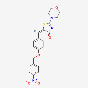 molecular formula C21H19N3O5S B4756833 2-(4-morpholinyl)-5-{4-[(4-nitrobenzyl)oxy]benzylidene}-1,3-thiazol-4(5H)-one 