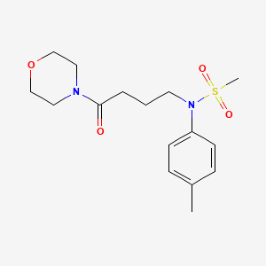 molecular formula C16H24N2O4S B4756838 N-(4-methylphenyl)-N-[4-(4-morpholinyl)-4-oxobutyl]methanesulfonamide 