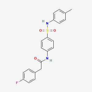 molecular formula C21H19FN2O3S B4756844 2-(4-fluorophenyl)-N-(4-{[(4-methylphenyl)amino]sulfonyl}phenyl)acetamide 