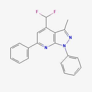 molecular formula C20H15F2N3 B4756851 4-(difluoromethyl)-3-methyl-1,6-diphenyl-1H-pyrazolo[3,4-b]pyridine 