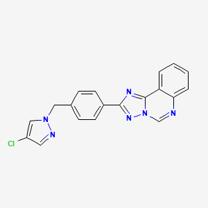molecular formula C19H13ClN6 B4756852 2-{4-[(4-chloro-1H-pyrazol-1-yl)methyl]phenyl}[1,2,4]triazolo[1,5-c]quinazoline 