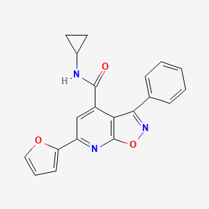molecular formula C20H15N3O3 B4756854 N-cyclopropyl-6-(2-furyl)-3-phenylisoxazolo[5,4-b]pyridine-4-carboxamide 
