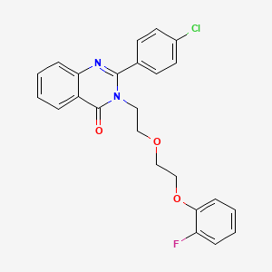 molecular formula C24H20ClFN2O3 B4756861 2-(4-chlorophenyl)-3-{2-[2-(2-fluorophenoxy)ethoxy]ethyl}-4(3H)-quinazolinone 