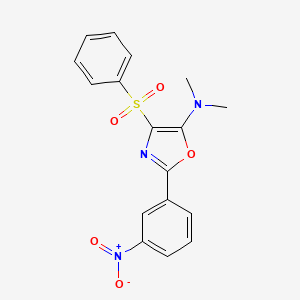 molecular formula C17H15N3O5S B4756877 N,N-dimethyl-2-(3-nitrophenyl)-4-(phenylsulfonyl)-1,3-oxazol-5-amine 