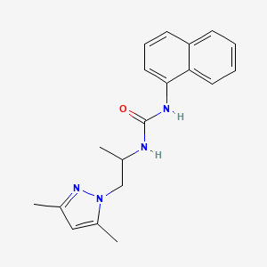 molecular formula C19H22N4O B4756893 N-[2-(3,5-dimethyl-1H-pyrazol-1-yl)-1-methylethyl]-N'-1-naphthylurea 