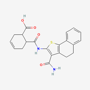 molecular formula C21H20N2O4S B4756899 6-({[3-(aminocarbonyl)-4,5-dihydronaphtho[1,2-b]thien-2-yl]amino}carbonyl)-3-cyclohexene-1-carboxylic acid 