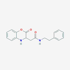 molecular formula C18H18N2O3 B4756906 2-(2-oxo-3,4-dihydro-2H-1,4-benzoxazin-3-yl)-N-(2-phenylethyl)acetamide 