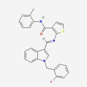 2-({[1-(2-fluorobenzyl)-1H-indol-3-yl]methylene}amino)-N-(2-methylphenyl)-3-thiophenecarboxamide