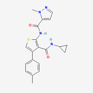 molecular formula C20H20N4O2S B4756951 N-[3-[(cyclopropylamino)carbonyl]-4-(4-methylphenyl)-2-thienyl]-1-methyl-1H-pyrazole-5-carboxamide 