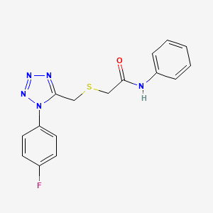 molecular formula C16H14FN5OS B4756956 2-({[1-(4-fluorophenyl)-1H-tetrazol-5-yl]methyl}thio)-N-phenylacetamide 