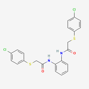 molecular formula C22H18Cl2N2O2S2 B4756958 N,N'-1,2-phenylenebis{2-[(4-chlorophenyl)thio]acetamide} 