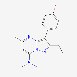 molecular formula C17H19FN4 B4756963 2-ethyl-3-(4-fluorophenyl)-N,N,5-trimethylpyrazolo[1,5-a]pyrimidin-7-amine 