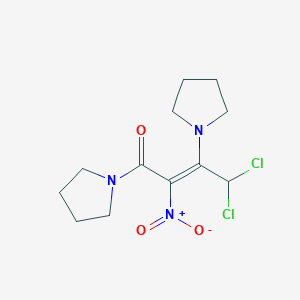 molecular formula C12H17Cl2N3O3 B4756996 1,1'-(4,4-dichloro-2-nitro-1-oxo-2-butene-1,3-diyl)dipyrrolidine 
