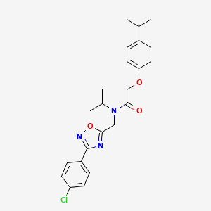 molecular formula C23H26ClN3O3 B4756997 N-{[3-(4-chlorophenyl)-1,2,4-oxadiazol-5-yl]methyl}-N-isopropyl-2-(4-isopropylphenoxy)acetamide 