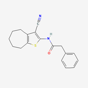 molecular formula C18H18N2OS B4757003 N-(3-cyano-5,6,7,8-tetrahydro-4H-cyclohepta[b]thien-2-yl)-2-phenylacetamide 